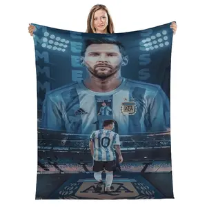 Football superstar L-Leo-Messi-i flannel adult and children's blanket sofa bed decoration blanket portable blanket gift