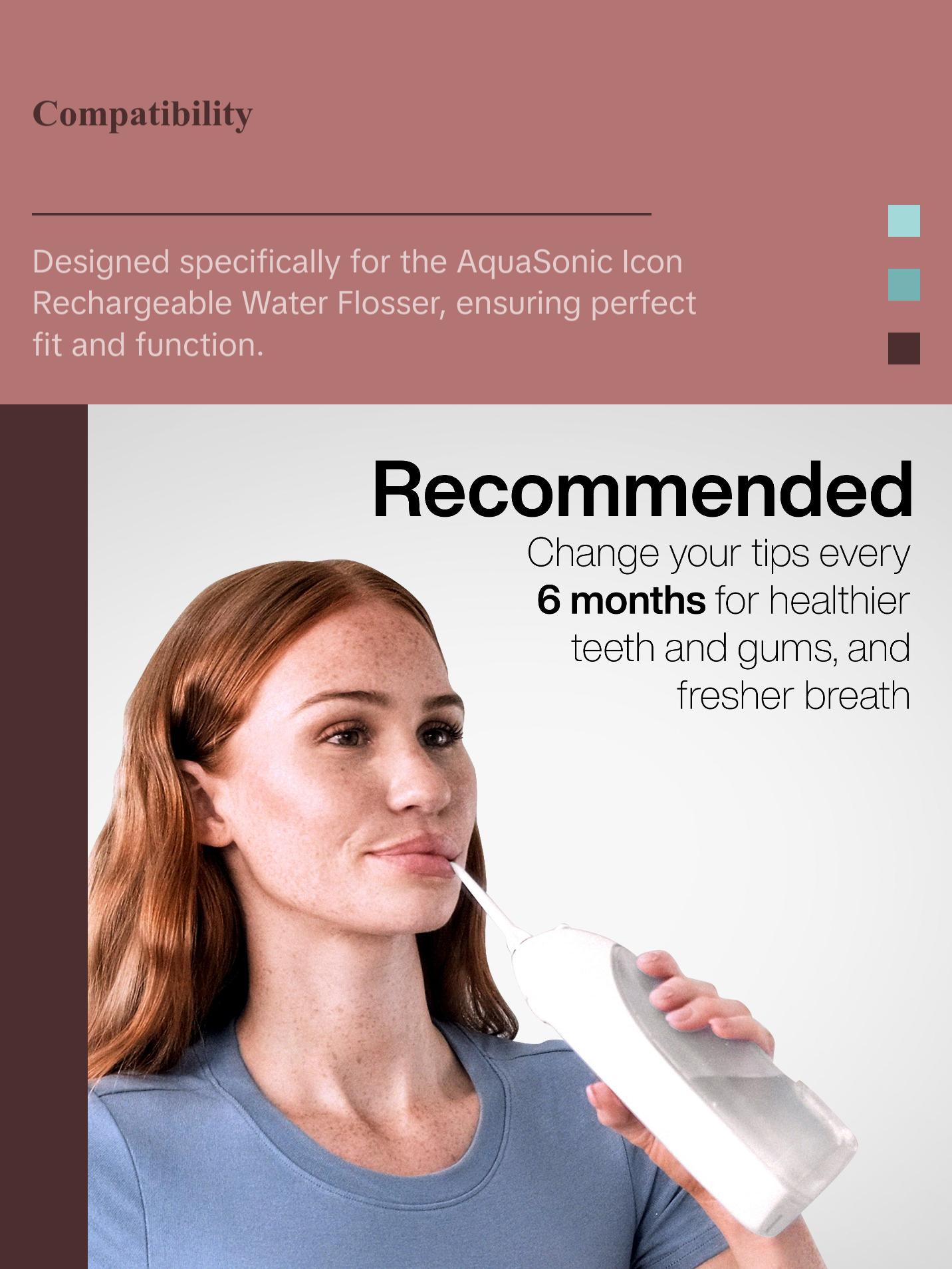 AquaSonic Icon Water Flosser Replacement Tips for Water Flosser, Oral Irrigator