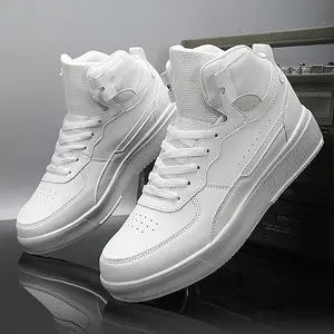 Men'S Fashionable Sports Shoes, Comfortable, Non-Slip, Casual Soft Soled, Suitable for Outdoor Travel, Parties, Gatherings, and Travel Activities | High Top, Lace Closure, Round Toe, PU Upper, EVA Sole