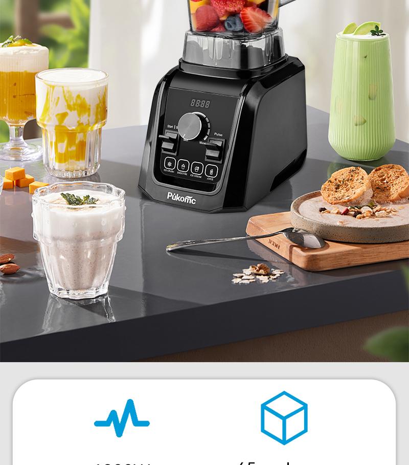 Pukomc 1200W High-Speed Blender - 65oz Jug for Ice Crushing, Smoothies & Fresh Juices - 9 Variable Speeds with Pulse Mode Pukomc 1200W High-Speed Blender - 65oz Jug for Ice Crushing, Smoothies & Fresh Juices - 9 Variable Speeds with Pulse Mode