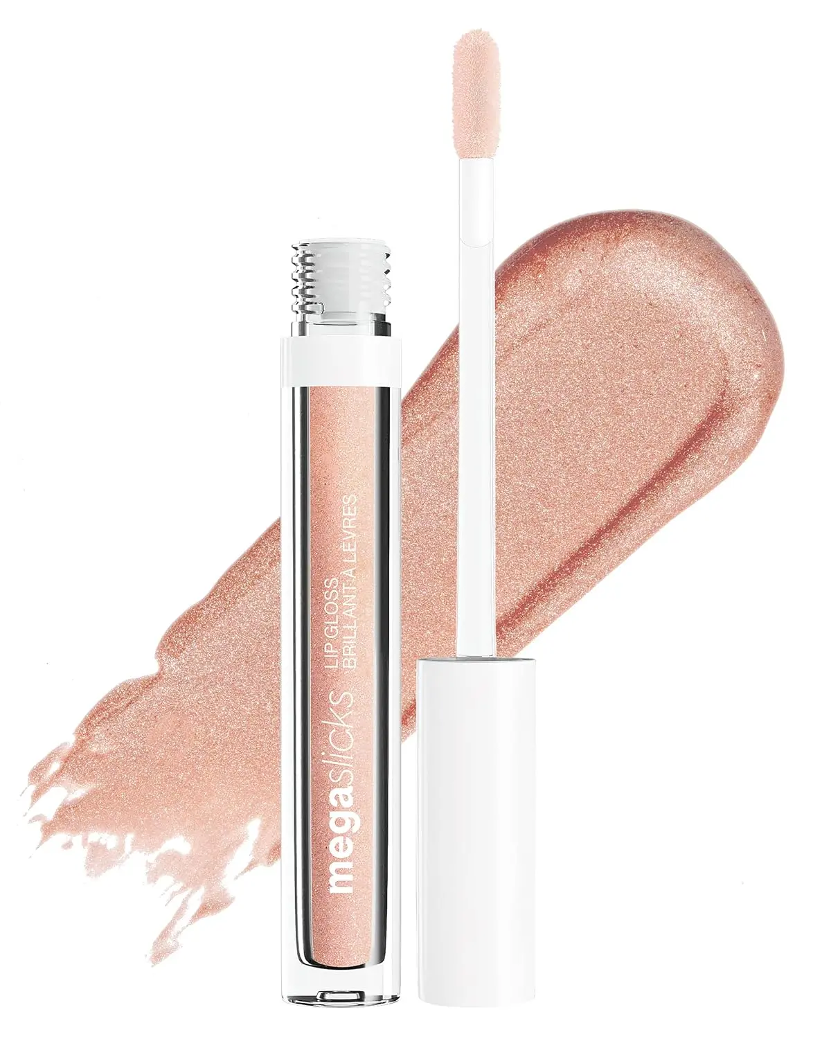 MegaSlicks Lip Gloss, Ultra-Glossy, Vitamin-E Enriched, Ultra-Gloss High Shine Moisturizing, Cruelty-Free & Vegan - Champagne Please
