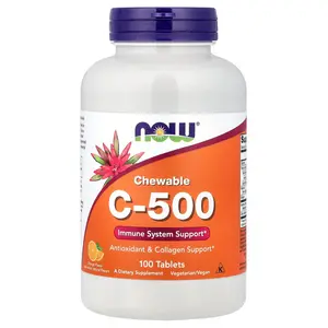 NOW Foods C-500, Orange, 100 Tablets