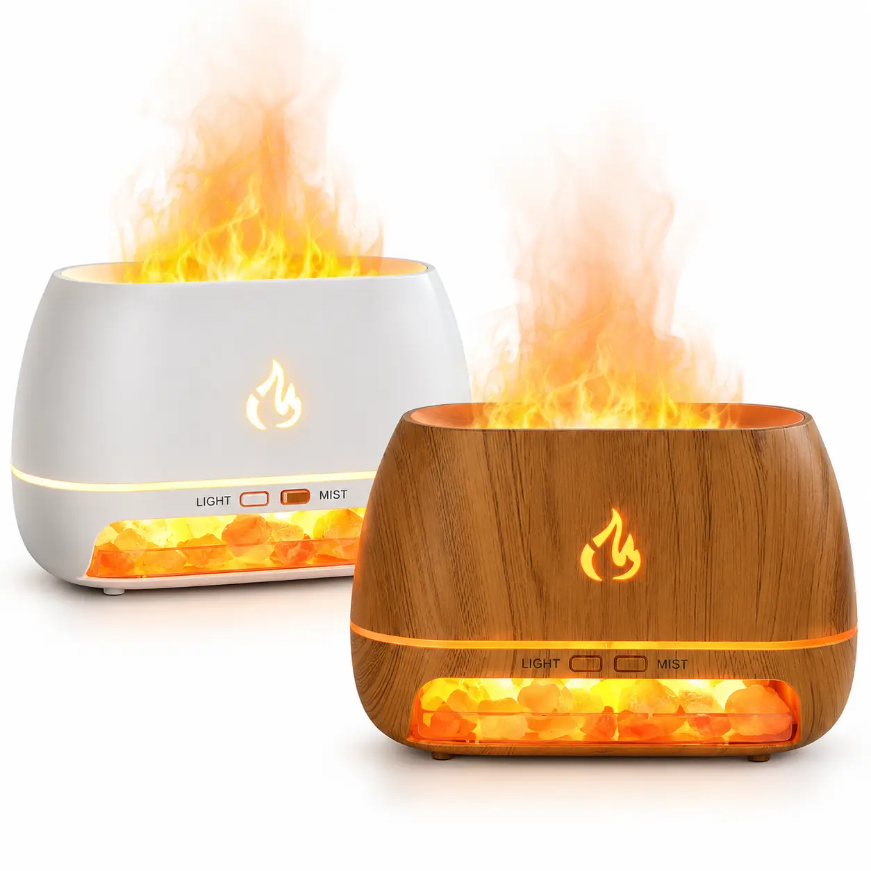 2-in-1 Salt Lamp Aroma Humidifier, 240ML Ultrasonic Essential Oil Diffuser with Timer Auto Shut-Off, Large Capacity Ambient Night Light for Bedroom, Office, Bathroom & Car