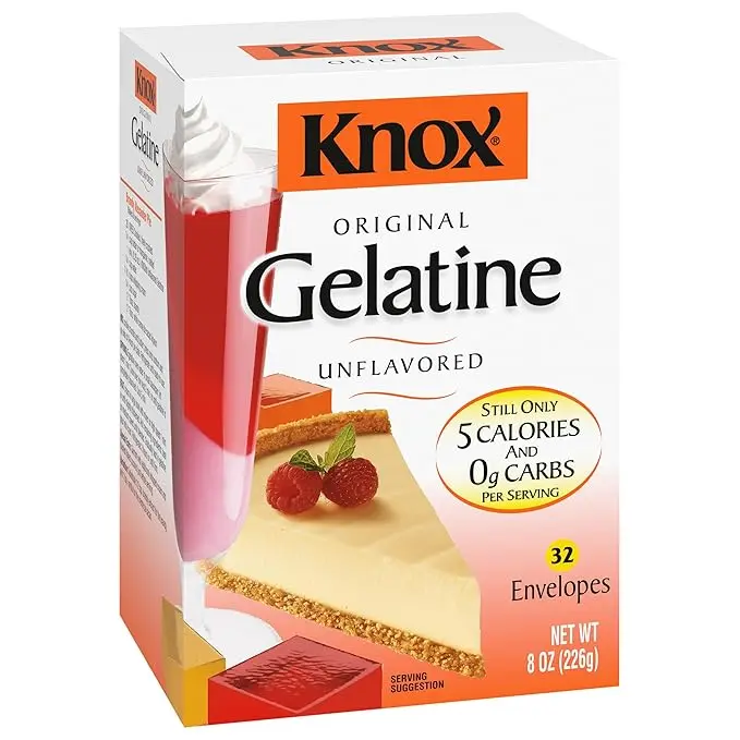 Knox Original Unflavored Gelatin Snack, 32-ct Packets, Dessert Ingredient