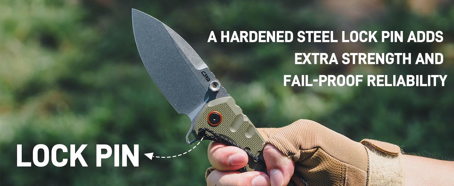 CJRB Tundra Pocket Knife, 3.78'' D2 Steel Black PVD Blade and G10 Handle Folding Knife for Men Women Camping Hiking Tactical Tool Survival Equipment Set Survival Gear