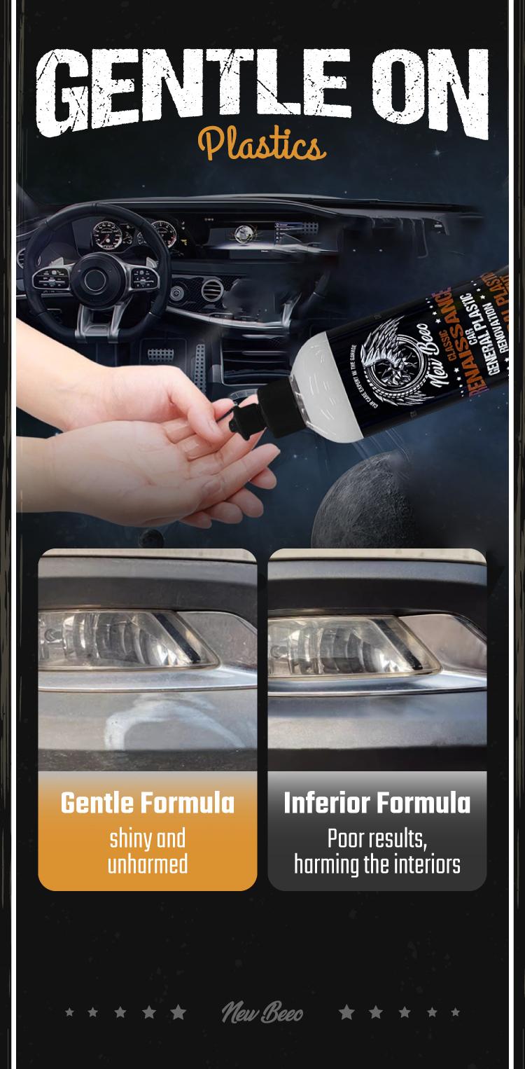 Car plastic polish: a refurbishment agent used to polish plastic parts such as engine compartments, interiors, and rearview mirrors