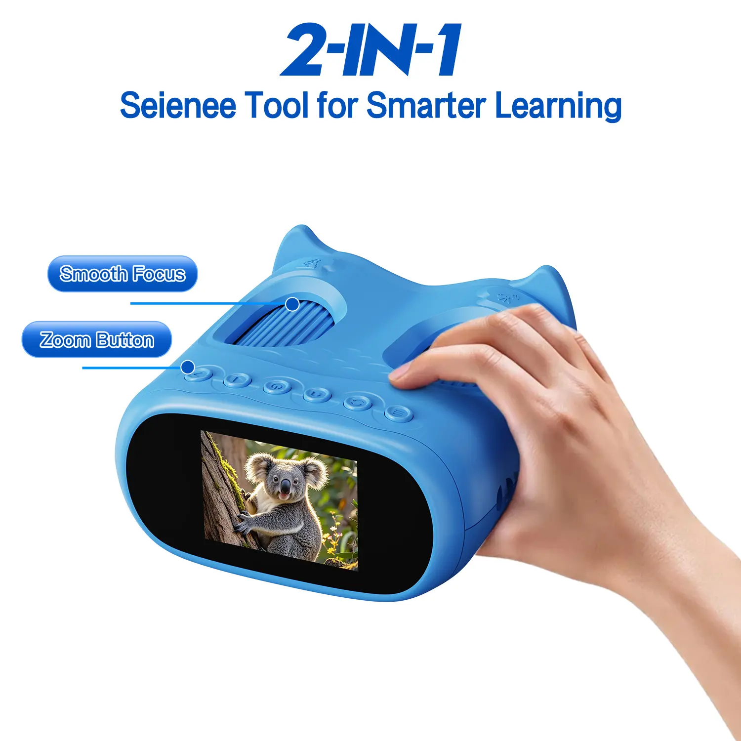 ASPOVEN Two-In-One Kids 4K Telescope&Microscope 3M-1000M Distance Telescope 1000X Magnification   Manual focus Camera Type-C Powered STEM Learning Tool Christmas Birthday Gifts for 3+ Boys Girls