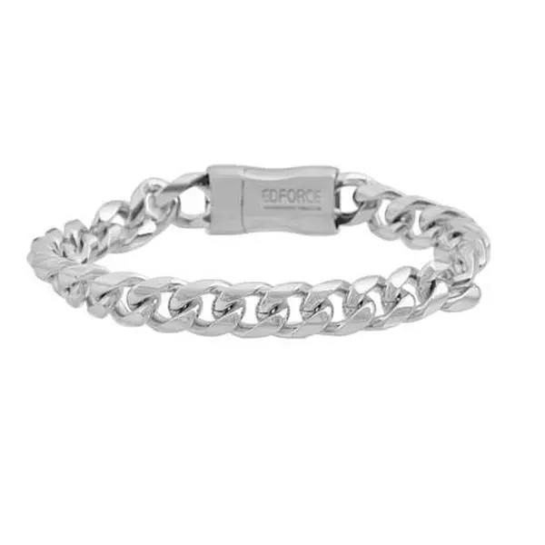 Stately Steel Men's Stainless Steel Cuban Link Chain Bracelet