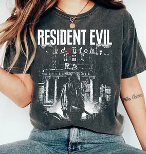 Resident Evil Requiem Distressed T-Shirt, Leon Kennedy Vintage Tee