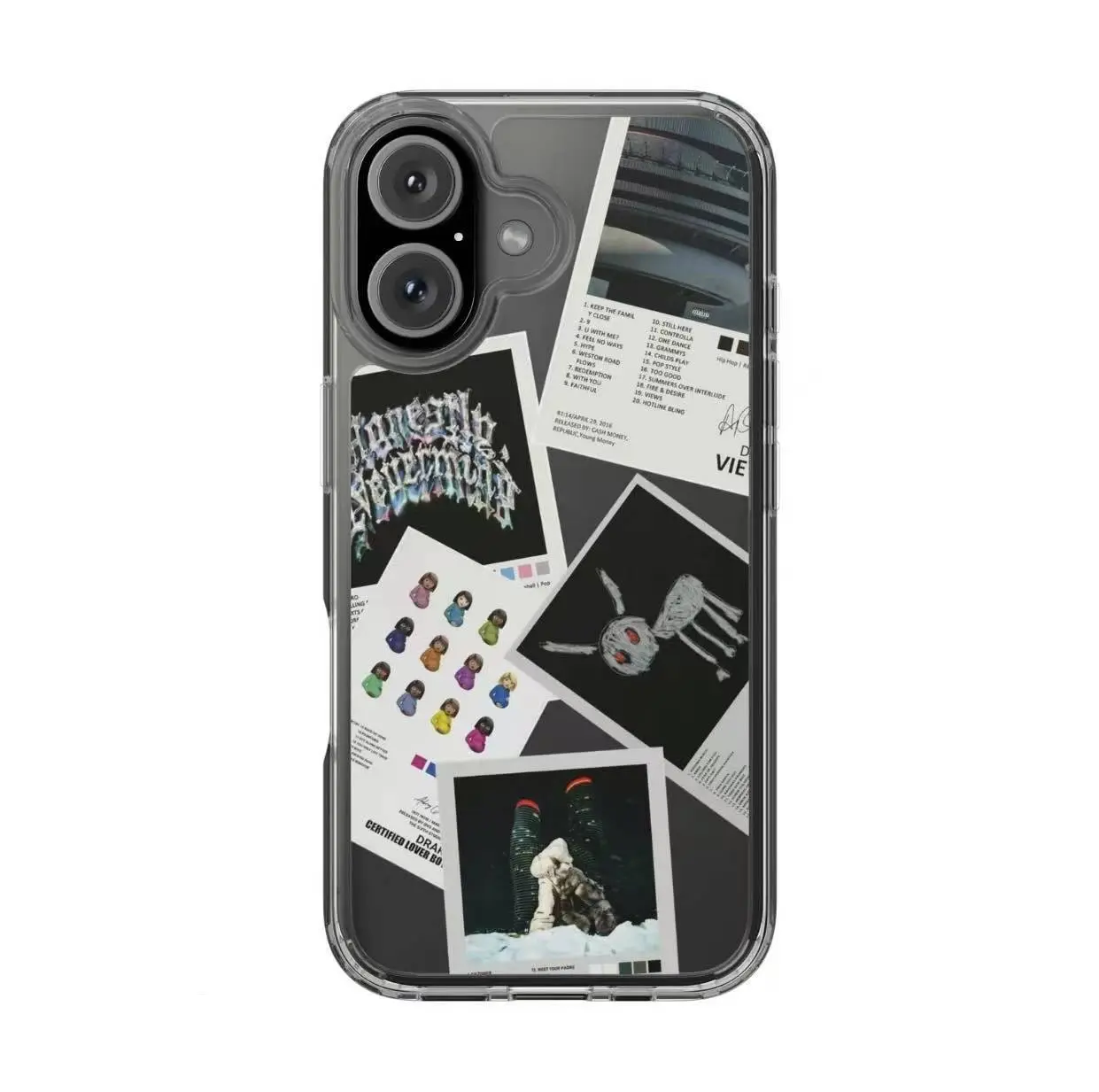 Drake Album Cover & Track List Transparent Silicone Dual-Layer TPU Shockproof Protective Cover - Drop-Tested Protection, Custom Fit for iPhone 17,16,15,14,13,12,11 Cellphone Accessories,Summerwins gift