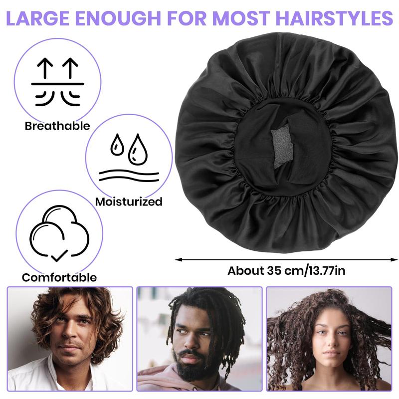 Silk Satin Bonnet – Adjustable Elastic Sleep Cap for Men and Women, Soft Hair Wrap for Sleeping