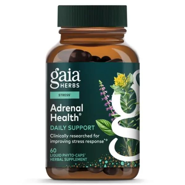 Gaia Herbs Adrenal Health Daily Support - Herbal Supplement with Ashwagandha, Holy Basil & Schisandra - Help Maintain Healthy Energy & Stress Levels