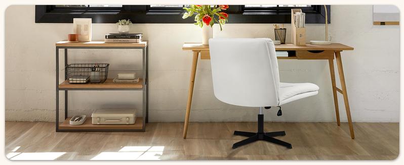 PUKAMI Criss Cross Chair,Armless Cross Legged Office Desk Chair No Wheels