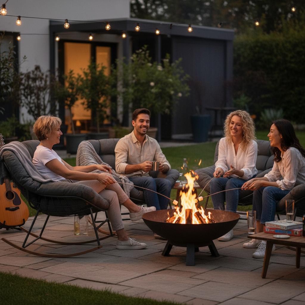 Outdoor Rocking Chair E-Coated Rocking Chair with Cushion Outdoor Rocker Recliner Chair for Patio Porch Garden Backyard Comfy