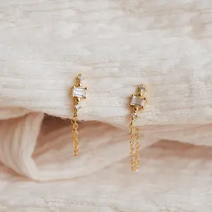 Florence Diamond Chain Earrings by Caitlyn Minimalist
