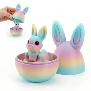 3D Printed Easter Egg for Kids, Colorful Easter Basket Stuffer, Cute Desk Decor, Decorative Easter Egg for Home