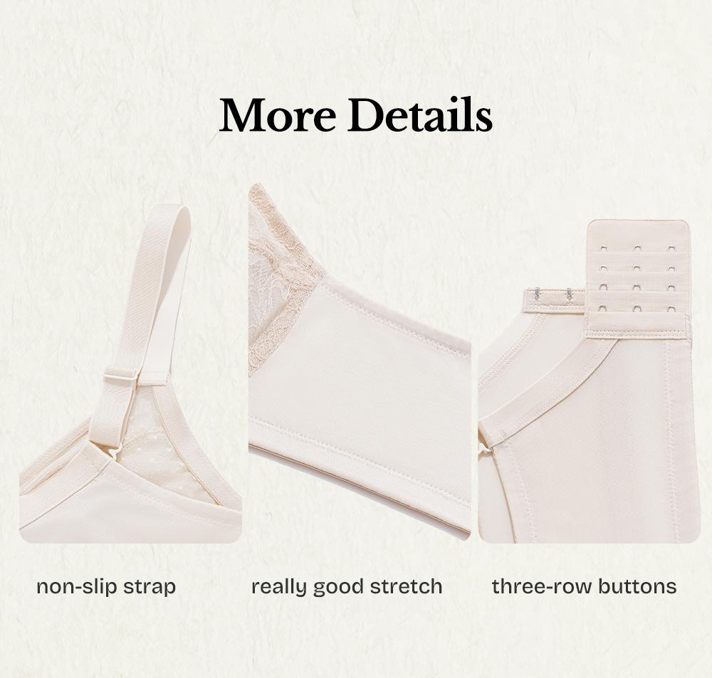 Lacsper Ivy minimizer Bra Floral Lace Unlined Comfort Non-Padded Full Coverage Plus Size Underwire supportive Bra SpringStatements