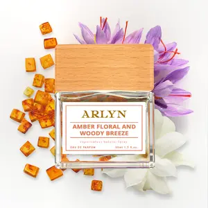 Amber Floral & Woody Breeze, Arlyn, Unisex Perfume, Eau de Parfum, Amber-Saffron-Cedar, Long-Lasting, Vegan, Cruelty-Free, Made in USA – 50 ml | 1.7 Oz