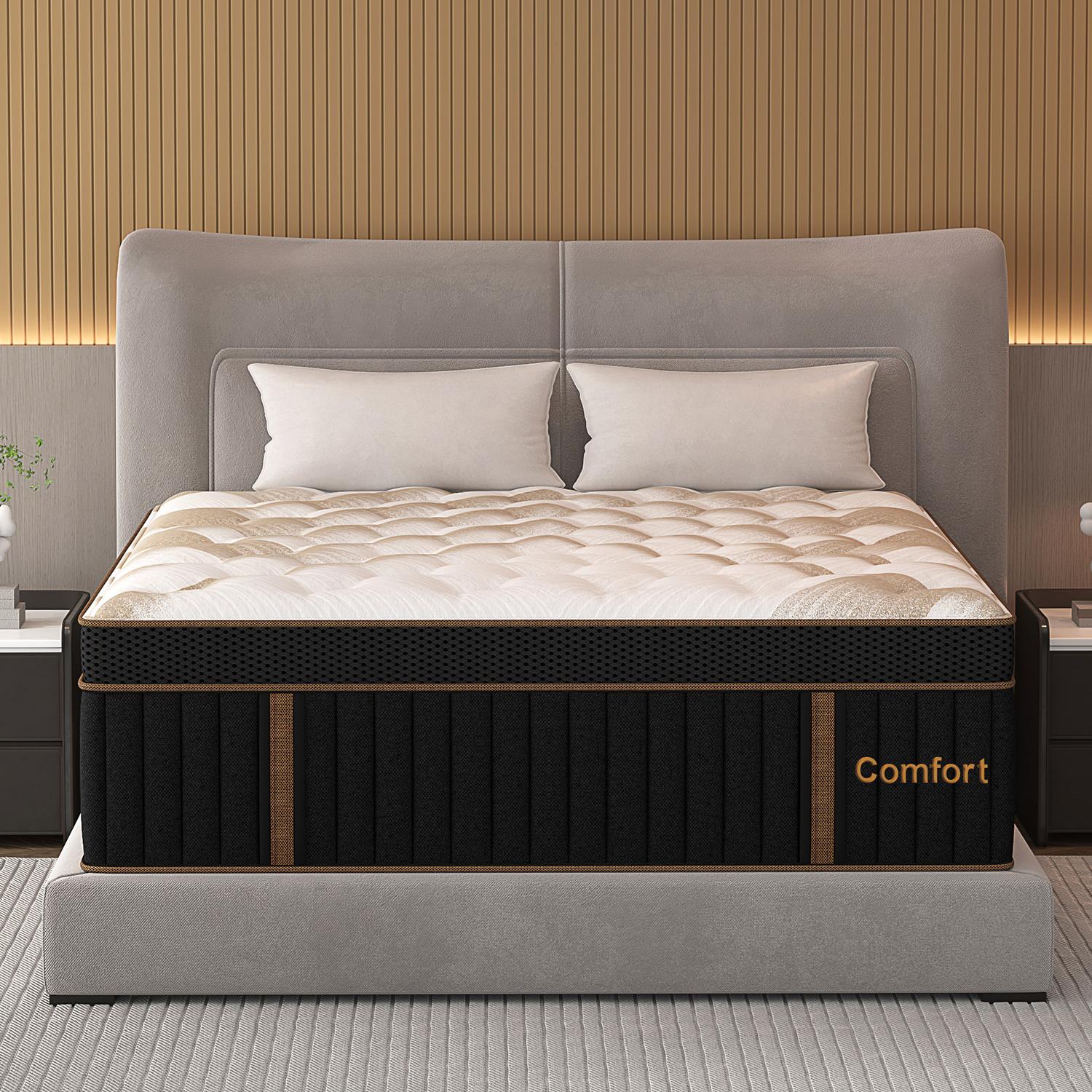 12"14" Twin Full Queen King Size Mattress in a Box Hybrid Spring Memory Foam, Medium Firm Ergonomic Mattress