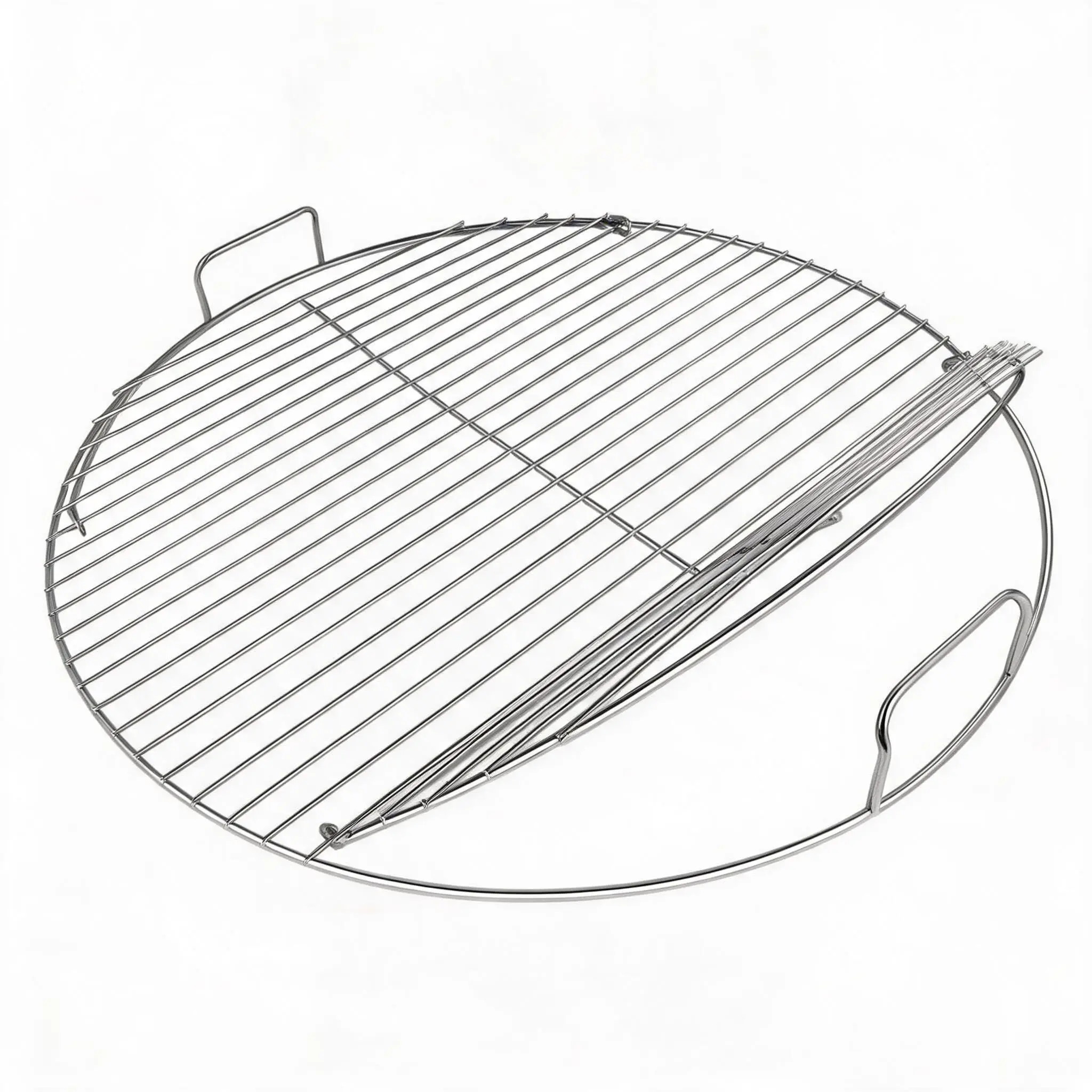 GARVEE Adjustable 17-Inch Round BBQ Grill Rack - Silvery White, Carbon Steel, Electroplated, Durable, Versatile