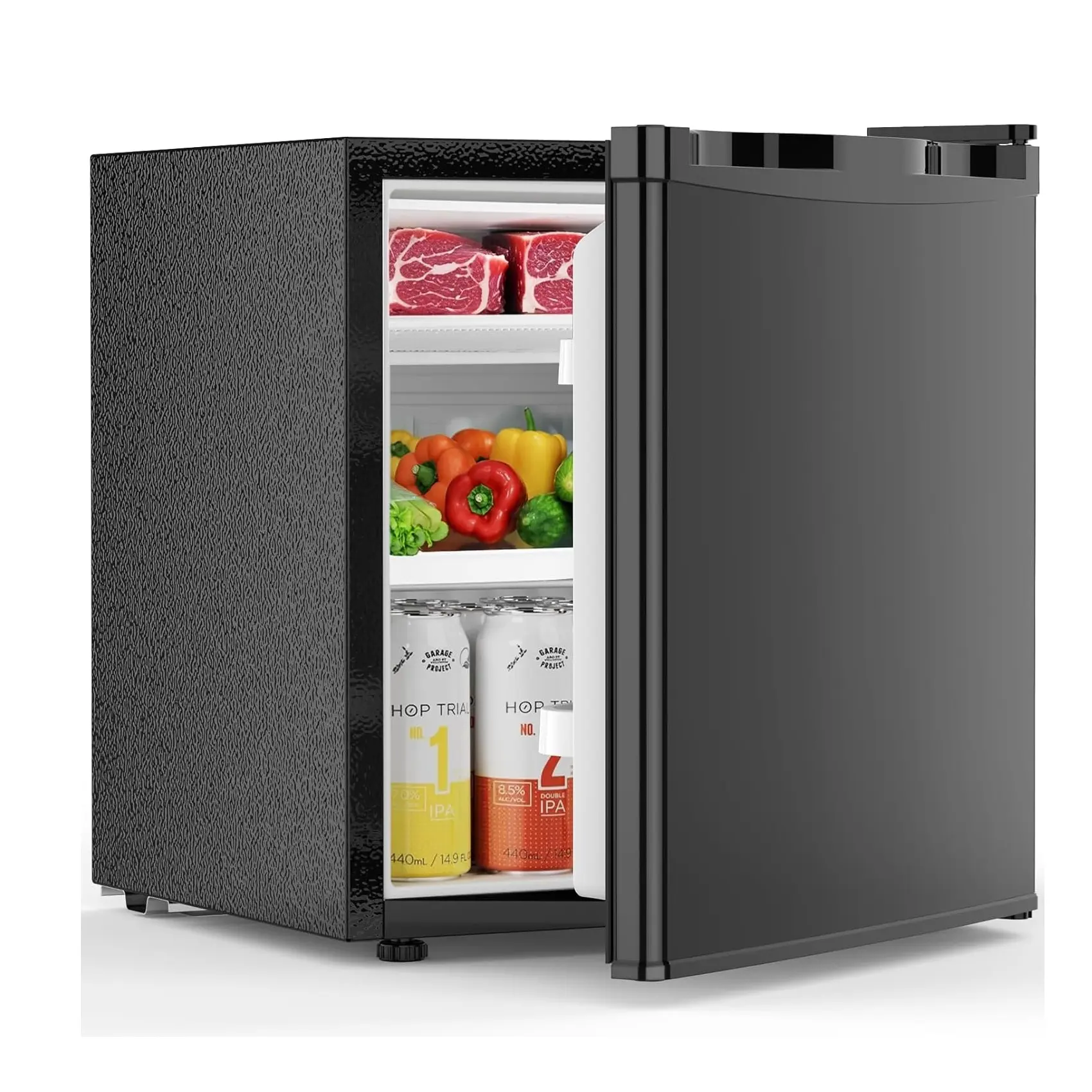 1.7 Cu.Ft Compact Refrigerator with Freezer,Adjustable Thermostat,Removable Glass Shelf,Single Reversible Door Mini Fridge for Bedroom,Office,Dorm tiktokshopbacktoschool