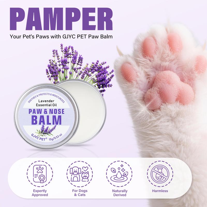 Pet Healing Balm for Paws & Nose - Fast Relief for Dry Cracked Paw Pads & Snouts, Antibacterial, All-Natural Ingredients Paw Balm Nose Balm
