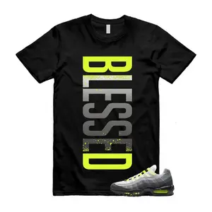 95 Neon Yellow Sneaker Match Graphic Tee – Streetwear T-Shirt Black Cool Grey