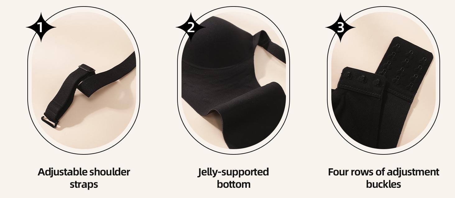 Women's Black jelly bras No Underwire T-Shirt bra Seamless Comfortable Soft Wireless Basic Bridal One Piece Minimalist Everyday Wear with Adjustable Straps Vneck Breathable push up bra Women's Black jelly bras No Underwire T-Shirt bra Seamless Comfortable Soft Wireless Basic Bridal One Piece Minimalist Everyday Wear with Adjustable Straps Vneck Breathable push up bra