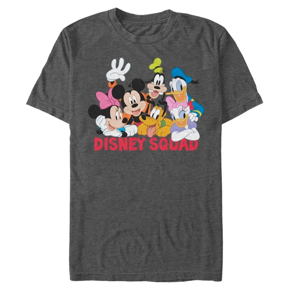 Men's Disney Mickey & Friends Classics Tshirt, Casual Short-Sleeve Tops with Characters Group Graphic Print, Round Neck Menswear, Character Art