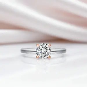 14k Two-Tone Gold 1.0 Ct Lab Grown Diamond Option Engagement Ring 14k Two-Tone Gold 1.0 Ct Lab Grown Diamond Option Engagement Ring
