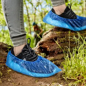 60 Pack Disposable Waterproof Shoe Covers – Non Slip Plastic Boot Covers for Indoor Use