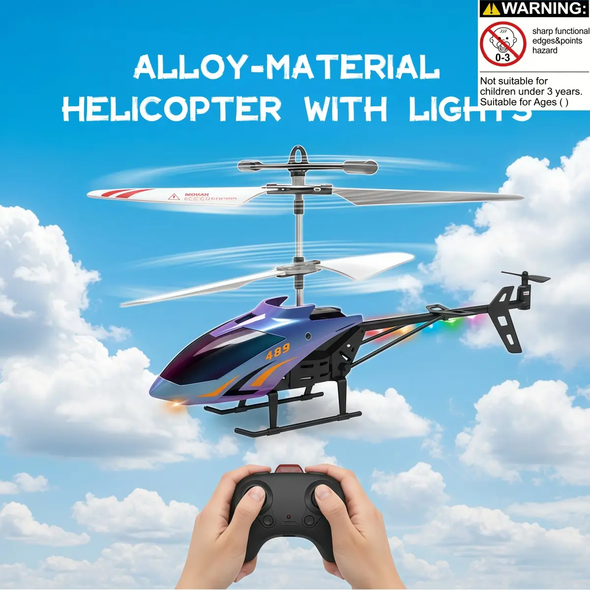 Remote Control Helicopter Model with Gyroscope, LED Lights, Height Adjustable, Indoor Outdoor Flying Toy, Birthday Gift for Kids & Adults, Remote Controlled Helicopters, RC Helicopter