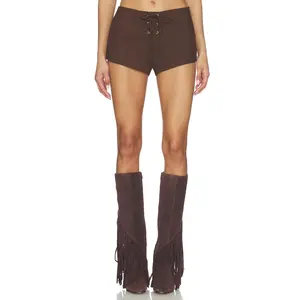 BY.DYLN Mila Micro Short in Chocolate
