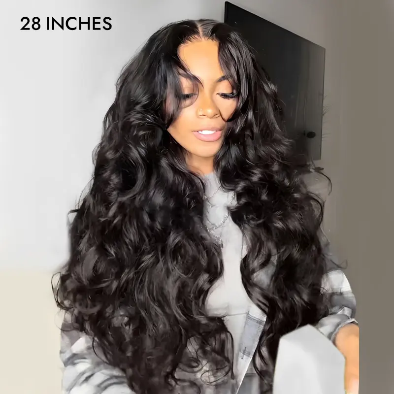 [Spring Musts] Wiggins Hair Ocean Wave Glueless Wig Pre-Cut 13x4 HD Lace Front Wig Human Hair Face Framing Curtain Bangs Wig Natural Hairline Pre-Bleached Invisible Knots #tiktokshopstockup #mothersdaygift