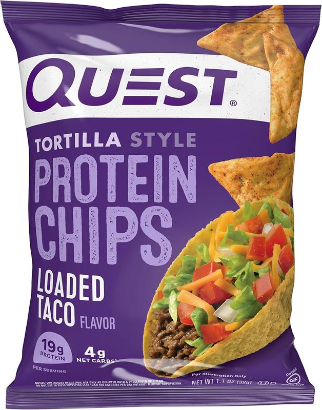 Quest Nutrition Tortilla Style Protein Chips Variety Pack, Chili Lime, Nacho Cheese, Loaded Taco, Low Carb, High Protein, Gluten Free, 1.1 oz (Pack of 12) Snack