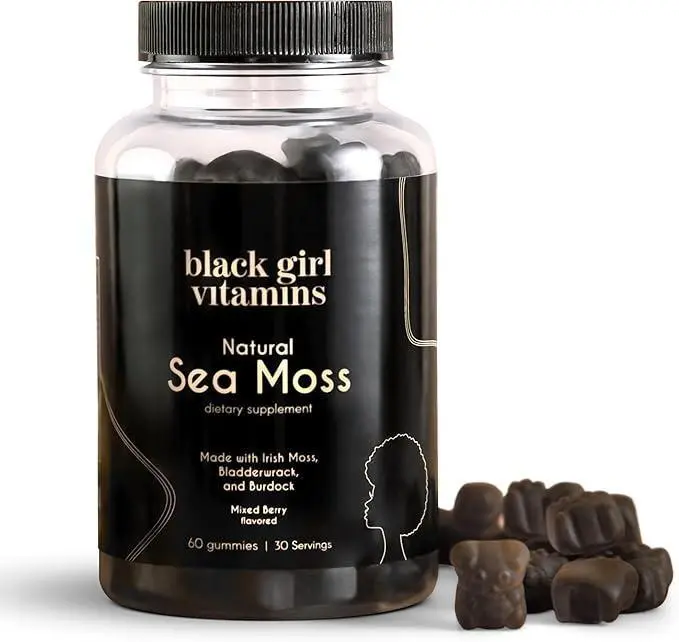 Mixed Berry Irish Moss Gummies - SeaMoss+Bladderwrack&Burdock, 92 Minerals, Halal Certified, Immune Support, Vegan, Gluten-Free, Thyroid & Metabolism Support, 30 Servings (Gummy Form), Immune Boost