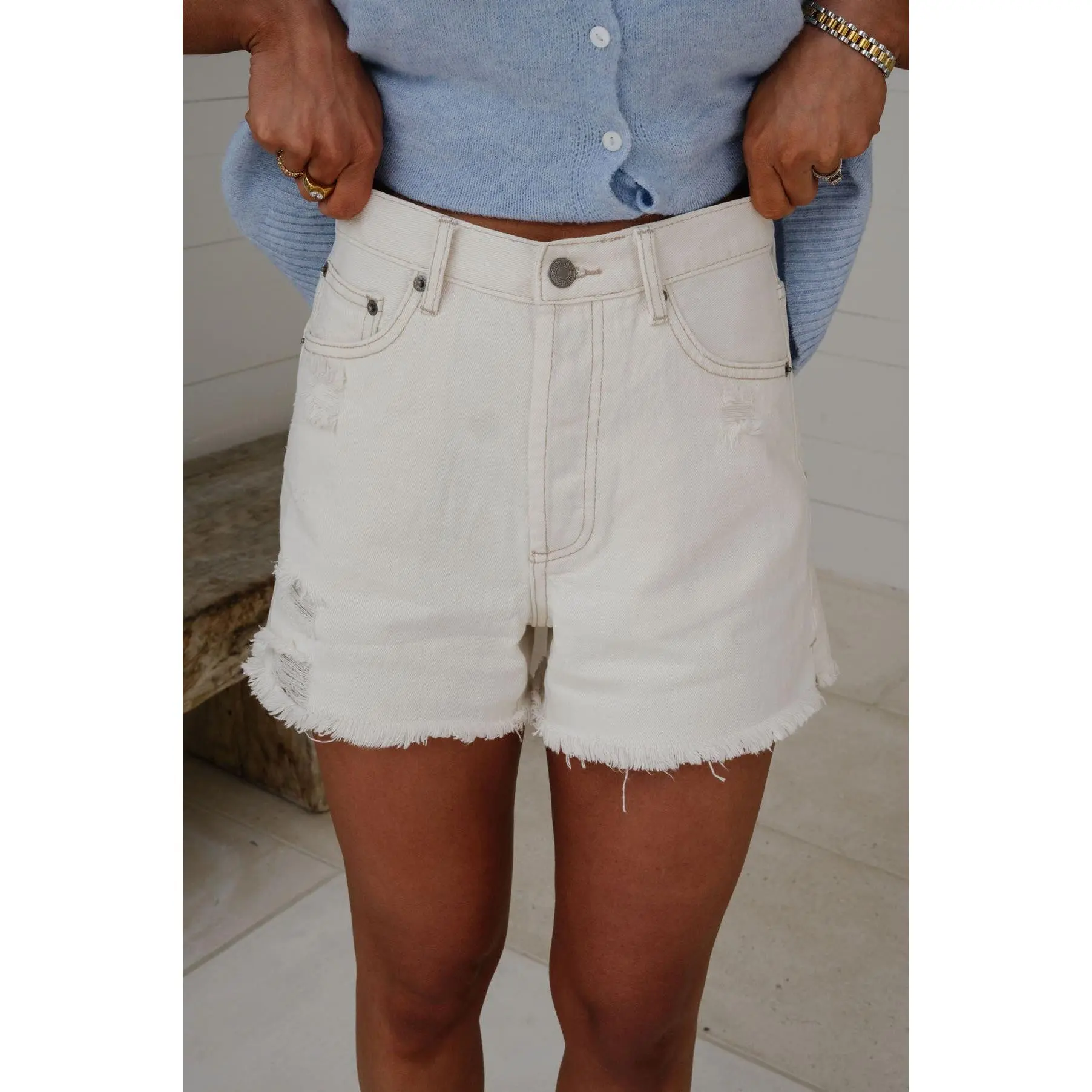 Jack Shorts- Cream Denim