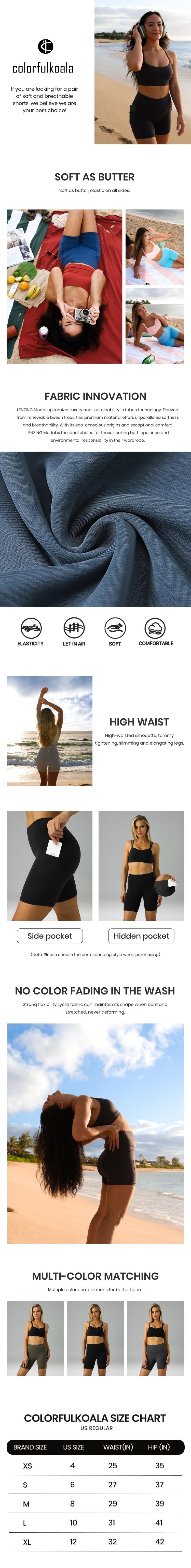 Colorfulkoala Women's Dreamlux Biker Shorts with Pockets 6" Inseam High Waisted Scrunch Butt Lifting Tummy Control Shaping Workout  Gym Outfit Yoga Shorts