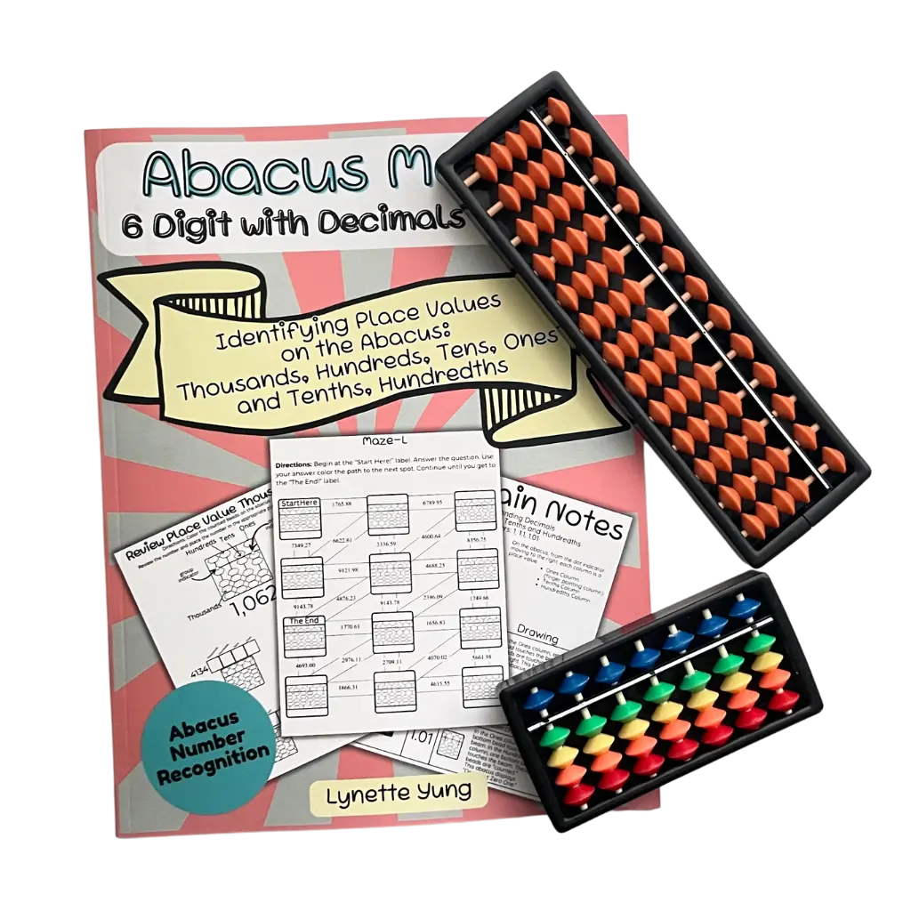 6 Digit with Decimal Abacus Mazes Workbook