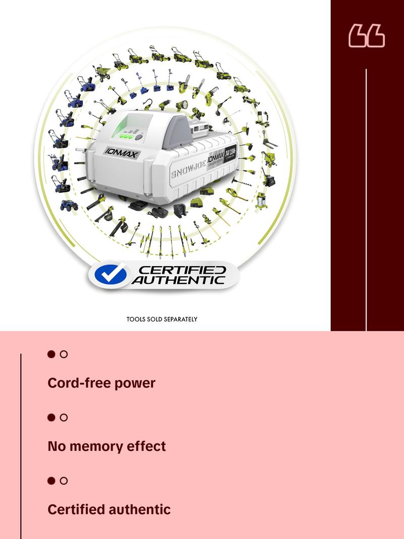 Snow Joe Lithium-ION Battery 2.0-Ah 24V | IONMAX Devices | Battery Management System | 3-Stage LED Display | 24VBAT-LTE CERTIFIED AUTHENTIC IONMAX 24-Volt*