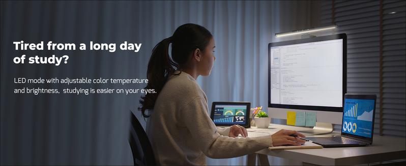 【Valentine's Day Gift】Monitor Light Bar, Computer Monitor Lamp, Memory Stepless Dimming Touch Control Screen Light Bar, 5 Color Temperatures, USB Powered LED Reading Desk Lamps for Home/Office/Game