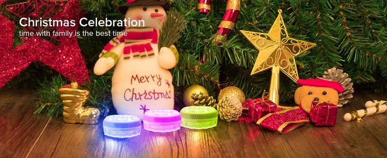 SANSI 8-Pack Submersible LED Pool Lights – RF Remote (200ft), Color-Changing Underwater Spotlights for Ponds, Showers & Inground Pools, Battery Charging, Waterproof with Glue, Magnets & Suction Cups– Perfect for Outdoorfun & Pool Decorations