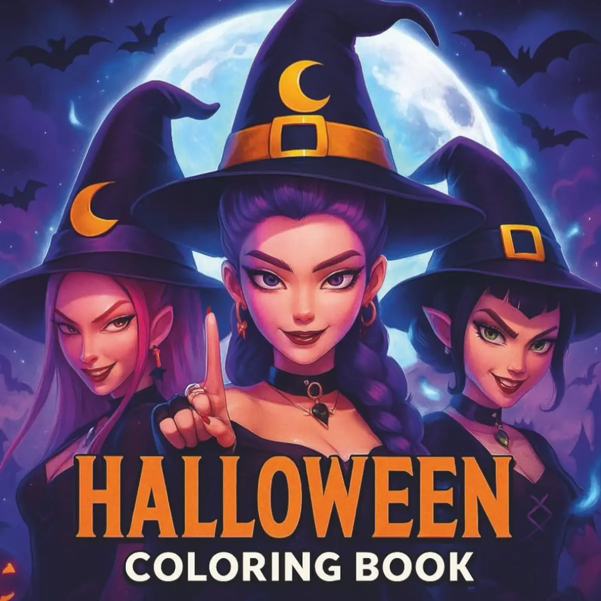 Spooky Halloween Coloring Book: Fun and Easy Coloring Pages for Kids and Adults | Pumpkins, Witches, Ghosts, Bats & More! Paperback – Large Print, September 20, 2025