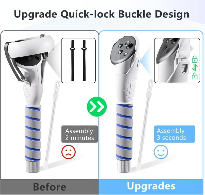 3 in 1 Gorilla Tag Long Arms for Meta Quest 3S/3 and Oculus Meta Quest 2,Beat Saber Handles Attachment/Golf Club Extension Grips for VR Sticks Controller Accessories,Enhance VR Game Experience