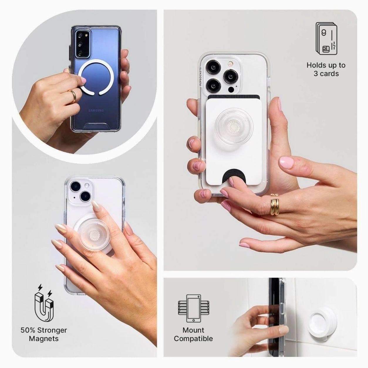 Adorable Cherry Phone Grip – Cute Pink Bow Cherry Pop Socket Phone Holder for iPhone & Android