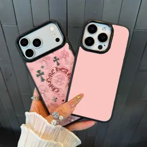 Pink Cross Religious Pattern Magnetic Phone Case for iPhone 17/16/15/14Pro Max Plus, MagSafe Compatible, Premium Liquid Silicone, Integrated Camera Control Button, Full-Body Protection, Scratch Resistant, Microfiber Lining, 6.9-inch Cellphone Smartphone