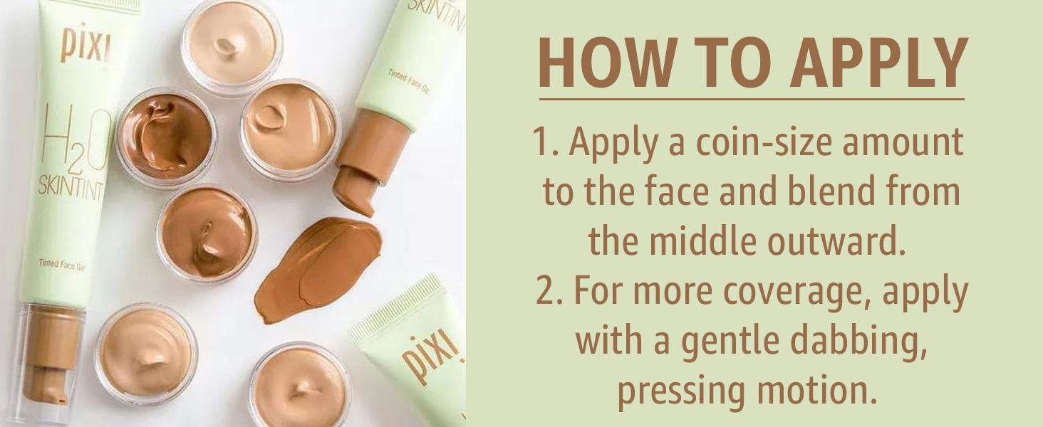 Pixi H2O SkinTint | Tinted Gel Moisturizer | Lightweight, Hydrating & Water-Resistant | Evens Tone & Reduces Redness | 1.2 fl oz/35 ml