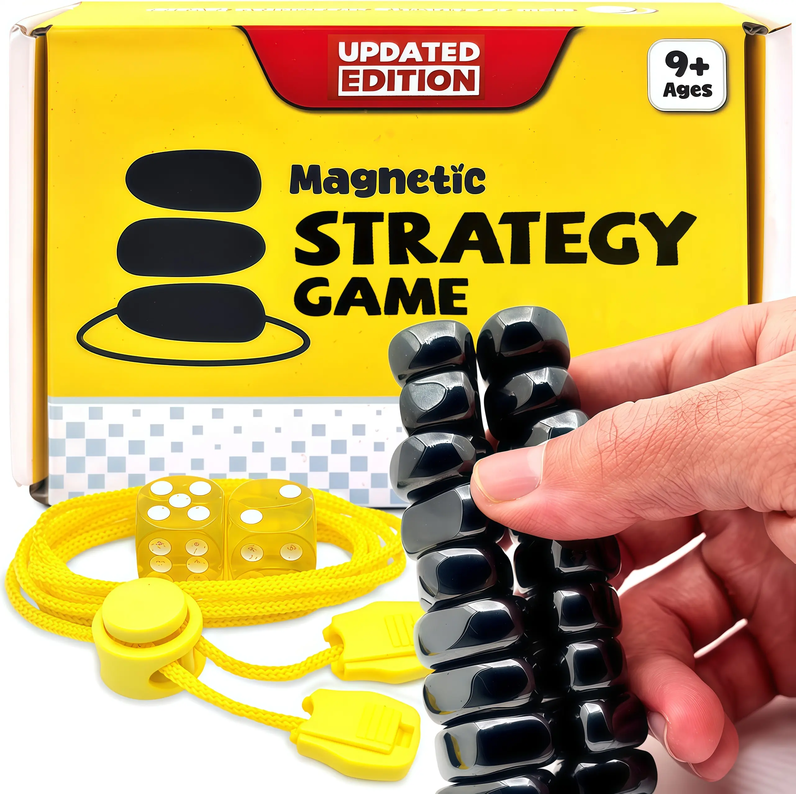 Upgraded 2026 Magnetic Chess Set 20 Stones Adjustable String Dice ...