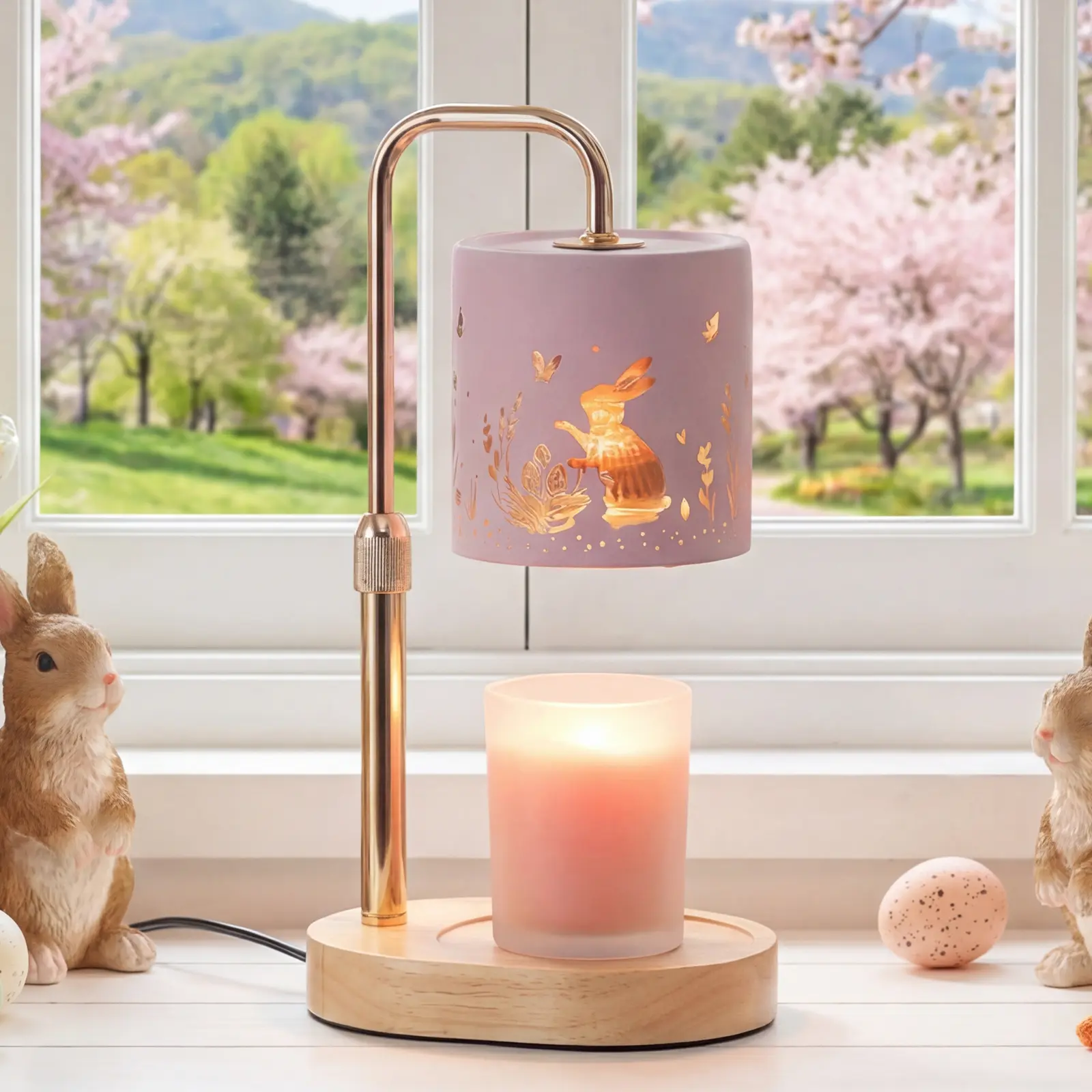 Pink Candle Warmer Lamp with Timer Height Adjustable Wax Melt Warmer Dimmable Indoor Decor Gift for Women