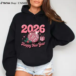 2026 New Year Party Hoodie – Disco Graphic Design for Holiday Celebrations